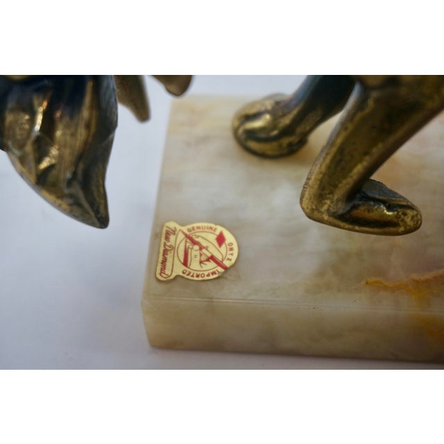 Mid 20th Century Vintage Mid-Century Brass Hunting Dog on Onyx Marble Base by New Diamond For Sale - Image 5 of 6