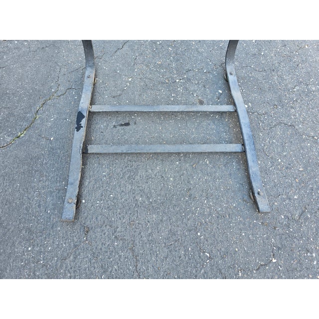 Vintage Russell Woodard Attributed Cantilever High Back Wrought Iron Briarwood Daisy Patio Chair For Sale In Sacramento - Image 6 of 17