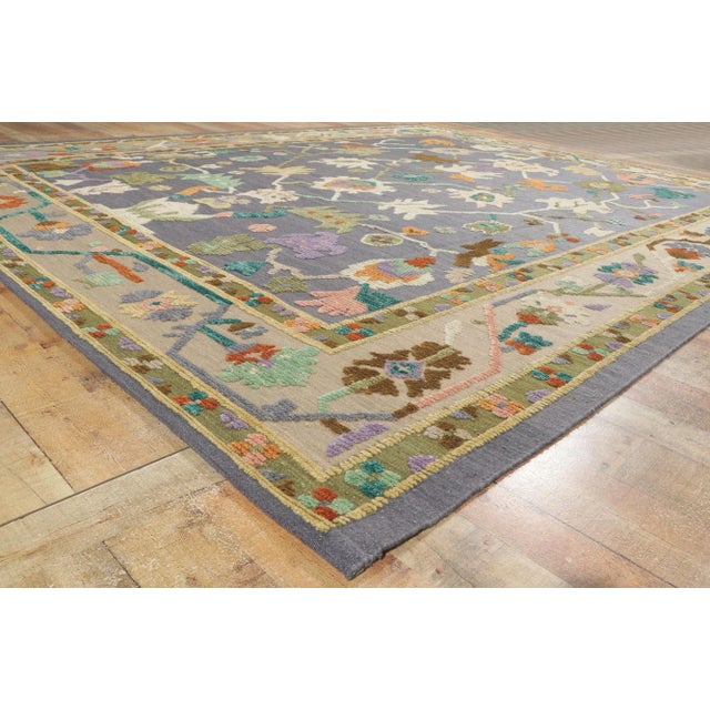 2020s Colorful Oushak High-Low Rug, 10'08 X 13'03 For Sale - Image 4 of 11