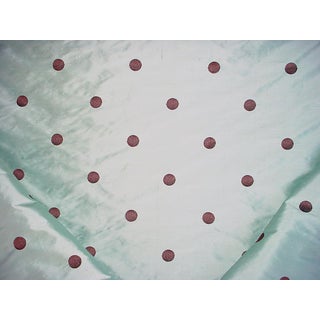 Traditional Kravet Couture 28185 Blue Embroidered Polka Dot Silk Upholstery Fabric - 12-5/8y For Sale