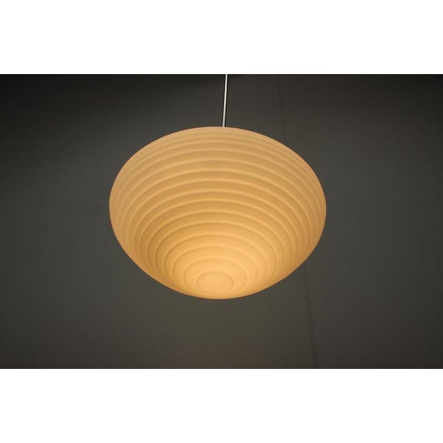 Large Mid-Century Czechoslovak Opaline Glass Pendant Lamp from Napako, 1970s For Sale - Image 12 of 13