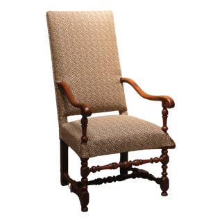 19th Century French Louis XIII Walnut Armchair (A) For Sale