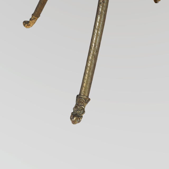Late 19th Century Antique Victorian Brass & Onyx Plant Stand, Circa 1890 For Sale - Image 5 of 5