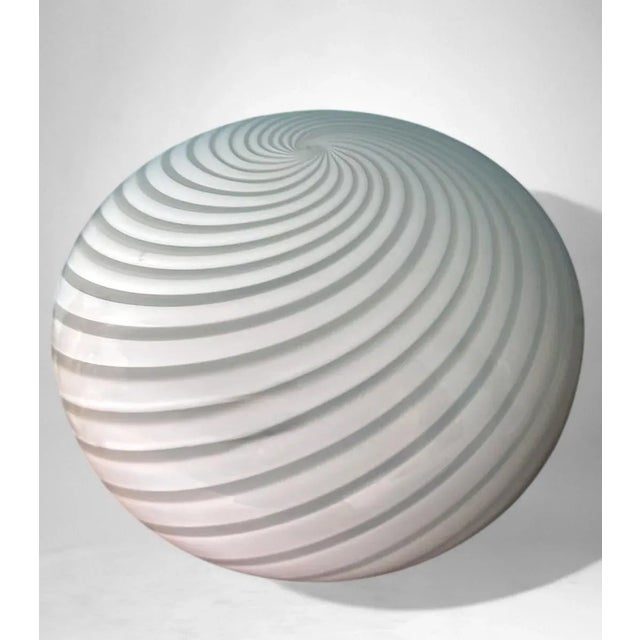 Vintage Italian Table Lamps With Brass Base and Murano Glass Sphere - a Pair For Sale - Image 13 of 17