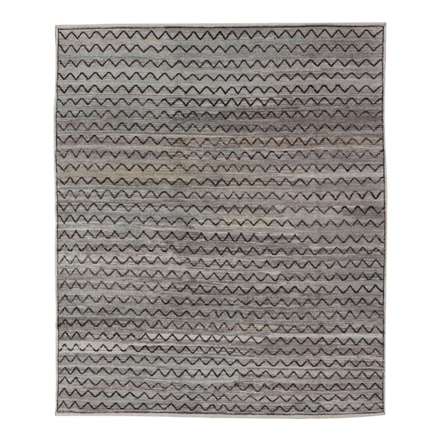 Neutral Tone Tribal Design Rug by Keivan Woven Arts, 6'7" X 8'3" For Sale