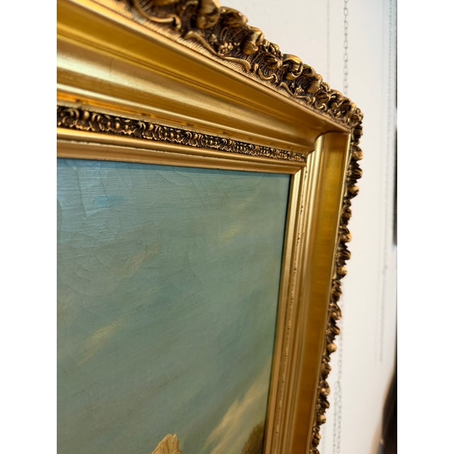 Antique 19th Century British Oil Painting by G. Wylle Rural Landscape Gilt Frame For Sale - Image 4 of 10
