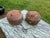 Matching pair of original cast iron ‘pixie-ear’ 3 legged cooking pots/garden planters