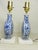 1940s Pair of Chinese Blue and White Porcelain Moon Flask Shaped Lamps For Sale - Image 5 of 15