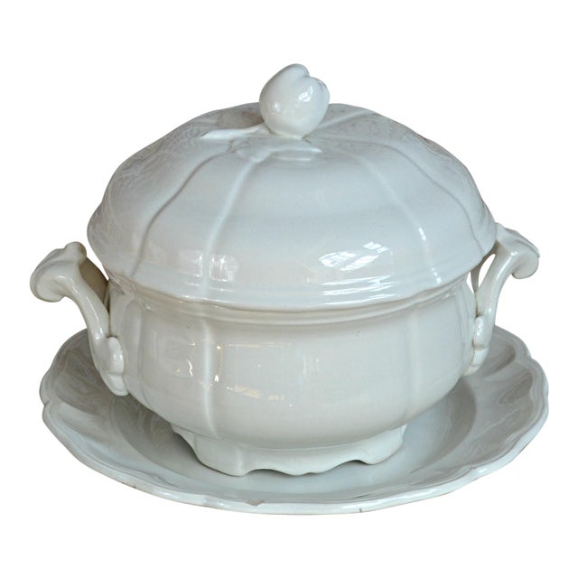 French White Stoneware Tureen Chairish