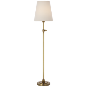 Thomas O'Brien by Visual Comfort Signature Bryant 27" Adjustable Cordless Table Lamp in Hand-Rubbed Antique Brass with Linen Shade