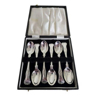 Antique Victorian English Sterling Silver Teaspoons, 1896, Set of 6 For Sale