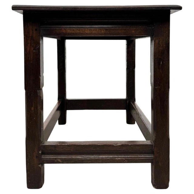 18th Century Antique English Georgian Joined Oak Side Table For Sale - Image 4 of 9