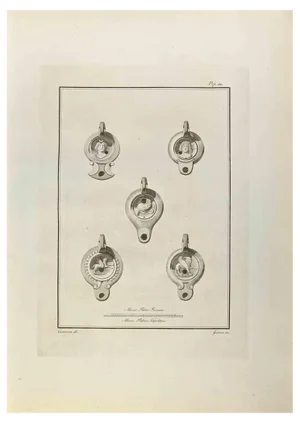 Giovanni Guerra, Oil Lamp, Etching, 18th Century