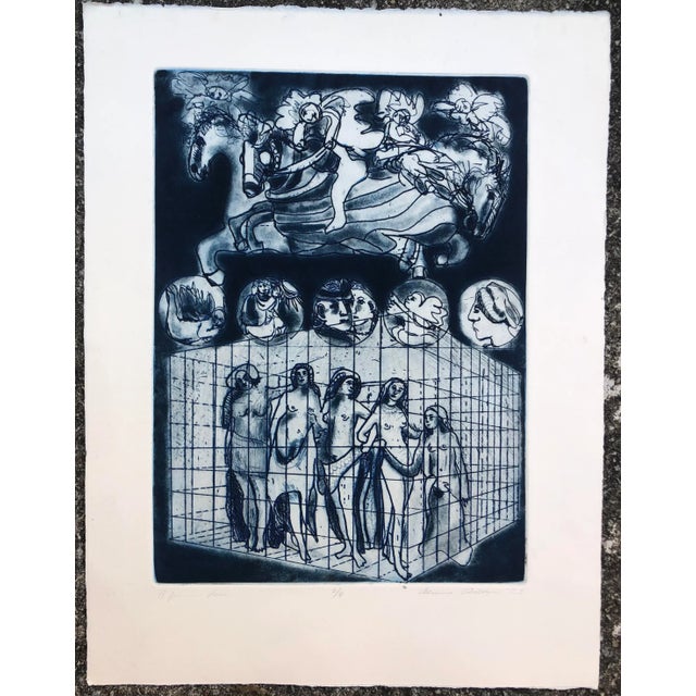 "A Feminine Plane" 1973 etching and aquatint by Atlanta artist Adrienne Anderson (1949-2020). Anderson earned her MFA from...