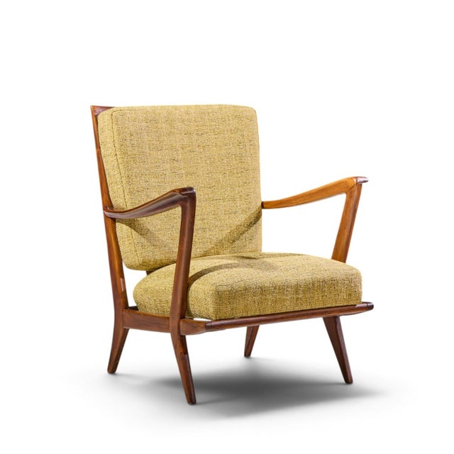 Cassina Gio Ponti for Cassina Model 516 Mid Century Walnut Lounge Chairs - Pair For Sale - Image 4 of 12