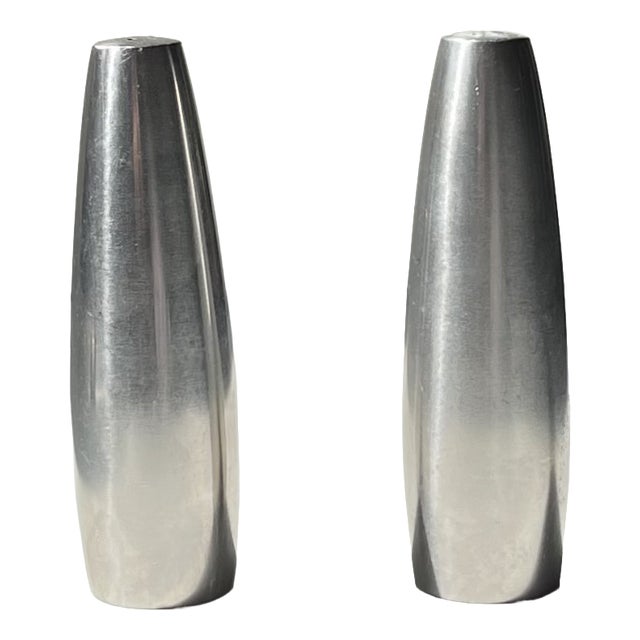 Minimalist Stainless Steel Salt and Pepper Shaker Set by Jens Harald Quistgaard, 1960s, Set of 2 For Sale