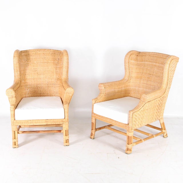 Rattan Club Chairs, Set of 2 For Sale - Image 13 of 13