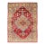 Antique Turkish Oushak Medallion Rug in Red, Lime Green, Gray & Light Blue For Sale