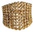 Late 20th Century Yellow Gold Vermeil 925 Silver Champagne Diamond Band Ring, Size 7 For Sale