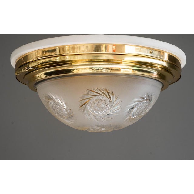 Brass polished and stove enameled Original cut glass shade Up to 250V (Europe/UK Standard).The wiring of this item may be...