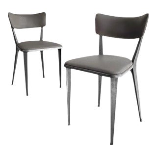 1940s Cast Aluminum and Vinyl "Ba3" Chairs by Ernest Race for Race Furniture - Set of 2 For Sale
