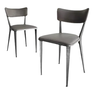 1940s Cast Aluminum and Vinyl "Ba3" Chairs by Ernest Race for Race Furniture - Set of 2