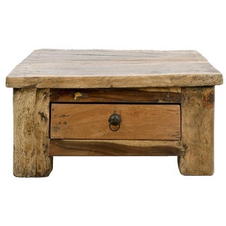 Wooden Side or Coffee Table with Drawer For Sale