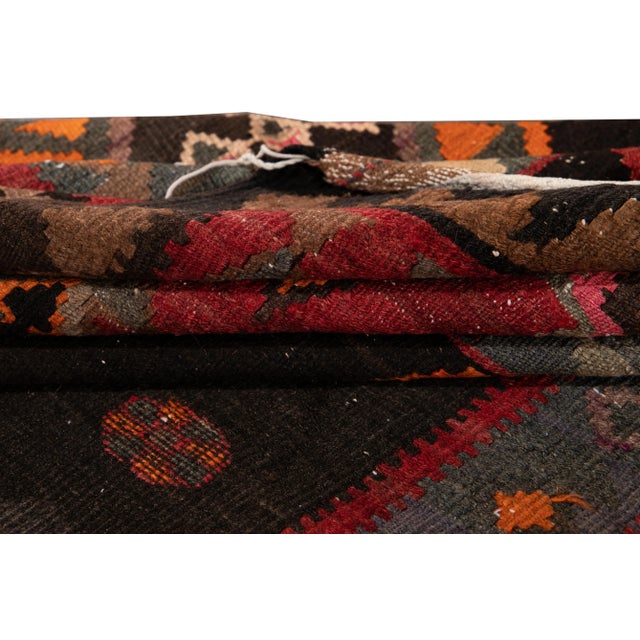 Mid 20th Century Mid-20th Century Vintage Kilim Rug 4' 10" X 11' 4'' For Sale - Image 5 of 13