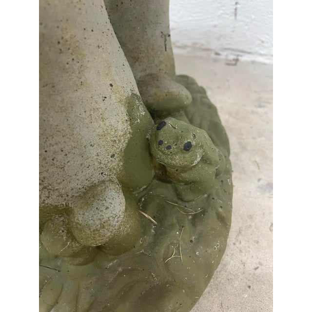 English Mid 20th Century Concrete Mushroom and Frogs With Yellow Accents For Sale - Image 3 of 6