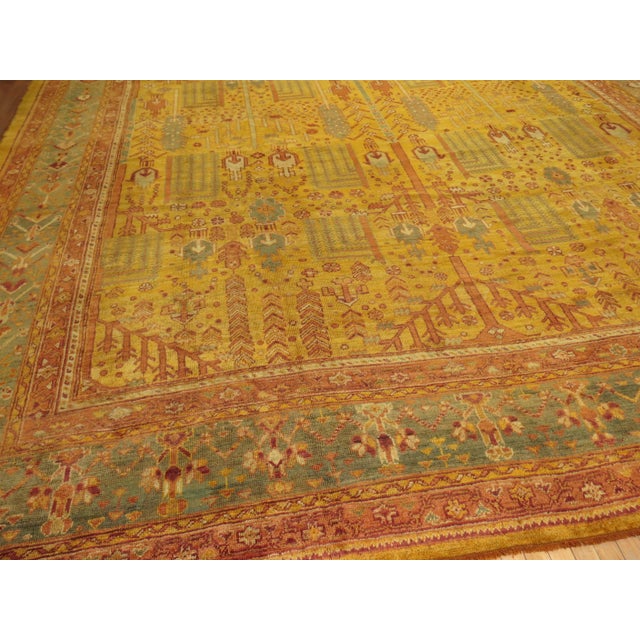 Garden of Paradise Willow Tree Antique Oushak 20th Century Oversize Rug - 13'2" x 17'3" For Sale - Image 16 of 18