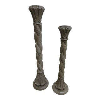 Pair John Richard Corinthian Greek Columns Candle Stand Stick pedestals For Sale