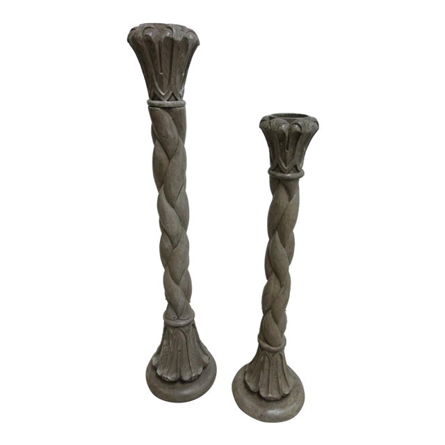 Pair John Richard Corinthian Greek Columns Candle Stand Stick pedestals For Sale