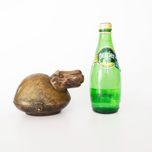 Bronze 1960s Mid-Century Modern Silver Plated Hippopotamus Jewelry Box For Sale - Image 8 of 9