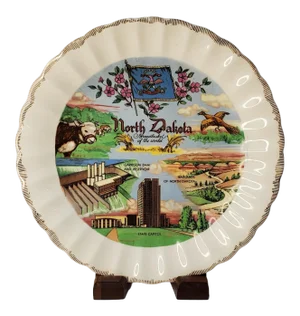 1960s Porcelain North Dakota Souvenir Plate