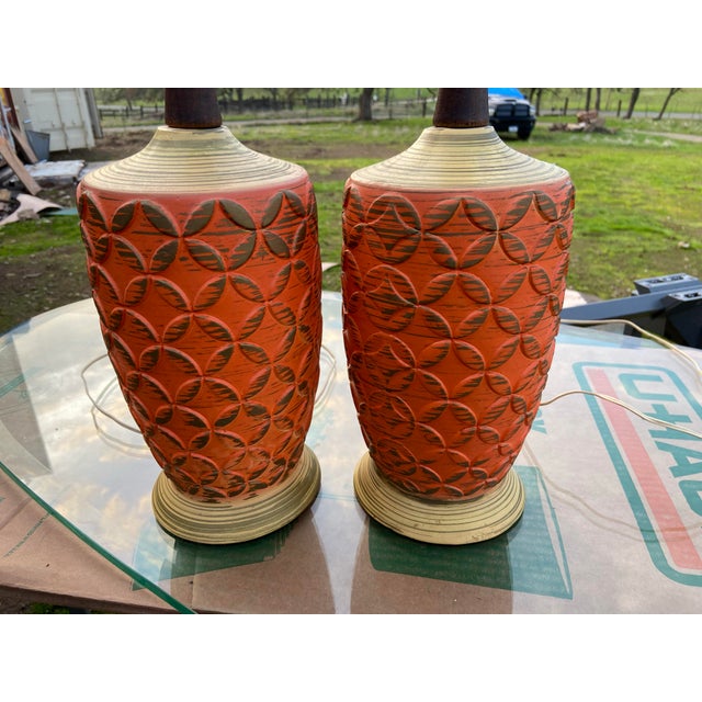 Vintage Mid Century Modern Brutalists Table Lamp Set of 2 For Sale - Image 9 of 10