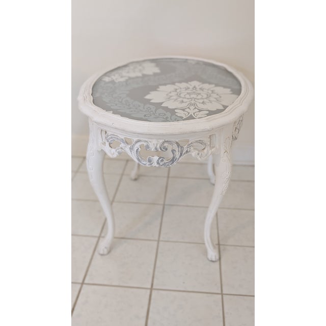 Wood 1970s Hand Painted French Style Coffee Table With Removable GlassTop For Sale - Image 7 of 10