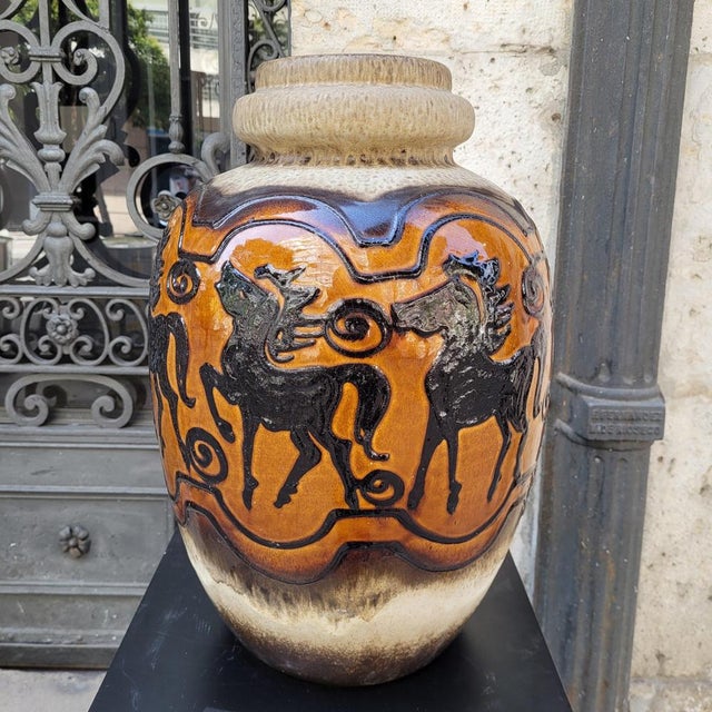 Large Model 286-51 Equestrian Vase from Scheurich Keramik, Germany, 1960s For Sale - Image 6 of 18