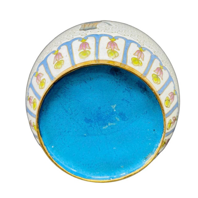 Vintage Gray and Black Bamboo Cloisonne Vase For Sale - Image 11 of 12