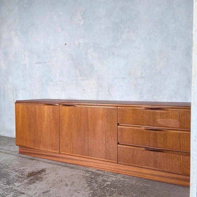Brown Mid-Century Teak Low Sideboard by McIntosh, 1960s For Sale - Image 8 of 10