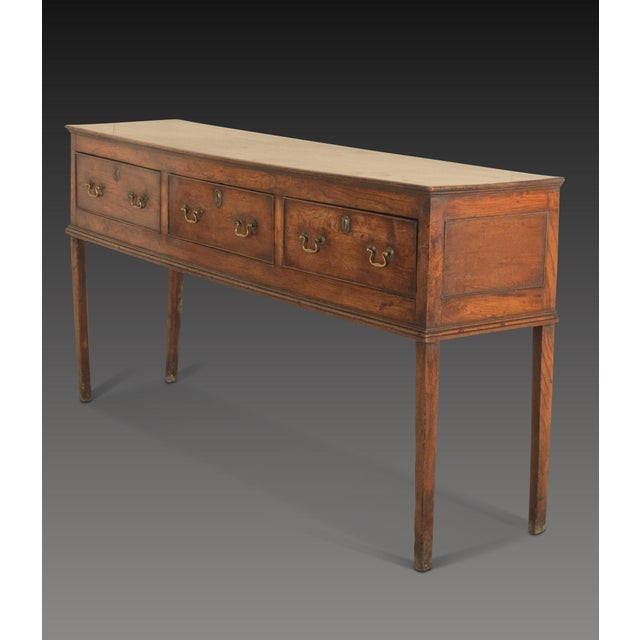 Mid 18th Century Antique Georgian Elm Dresser, 1760 For Sale - Image 5 of 16