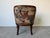 Brown Vintage French Empire Style Carved Ram’s Head Arm Club Chair With Book Motif Upholstery For Sale - Image 8 of 12