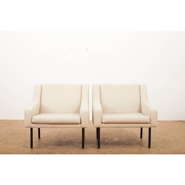 Model 202 Chairs on Black Metal Legs by Dieter Waeckerlin for Idealheim, 1961, Set of 2 For Sale - Image 3 of 14