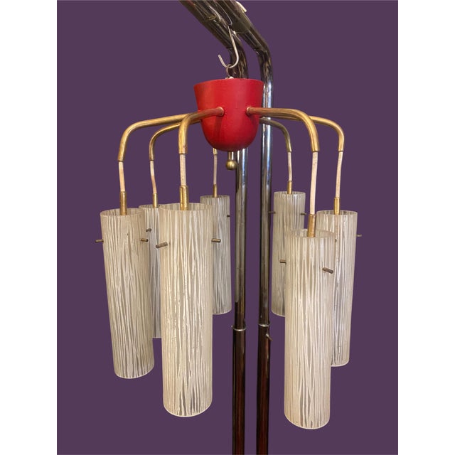 Mid-Century Modern Hanging Lamp in Brass and Glass, 1950s For Sale - Image 9 of 18