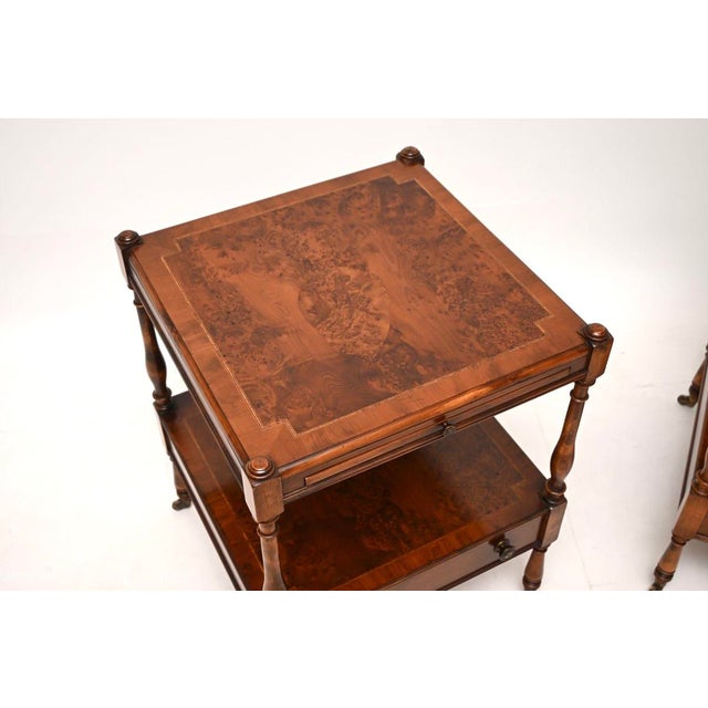 Vintage Georgian Yew Wood Side Tables, 1950, Set of 2 For Sale - Image 6 of 11