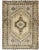 Multi-Layered Medallion Vintage Turkish Oushak Rug in Cream and Shades of Brown For Sale