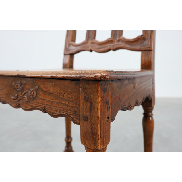 Antique Carved Oak Side Chair, France For Sale - Image 9 of 17
