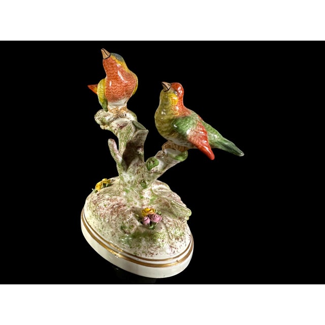 Pair of Porcelain Finch Birds on Branches, France, Early 20th Century For Sale In San Diego - Image 6 of 12