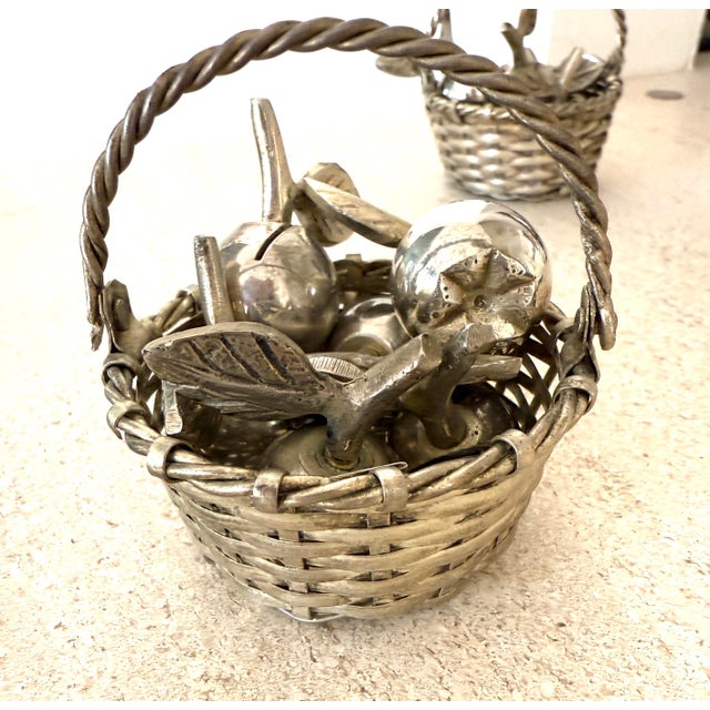Set/12 Apple Place Card Holders With Baskets For Sale - Image 4 of 12