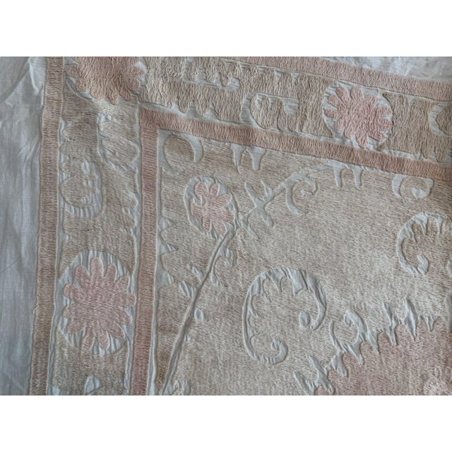 Textile Suzani Textile Wall Art - Bohemian Embroidery 4'7'' X 5'1'' For Sale - Image 7 of 18