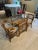 Beautiful vintage rattan/bamboo honeymoon dining set featuring an oval glass-top table and two matching curved armchairs...